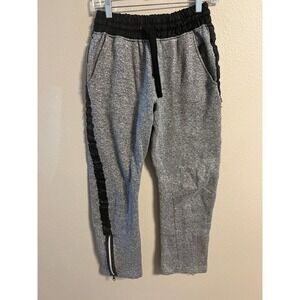 Akademiks   Gray Black Athletic Side Stripe Zip Cuff Size S